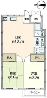 松ヶ丘コーポ【2階】の間取り