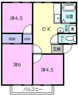 耕田ハイツB【1階】の間取り
