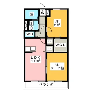ヴァンテアン【2階】の間取り