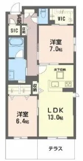 シャーメゾン渋川III【1階】の間取り
