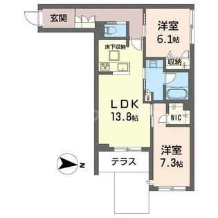 プラムテラス【2階】の間取り