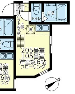 ユナイト三ッ沢ラグジュアリー【2階】の間取り