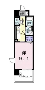 ヴィヴァーチェ東石井【2階】の間取り