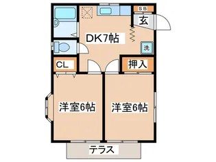 サンイーストハイツ【1階】の間取り