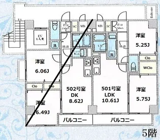 ソミエール【5階】の間取り