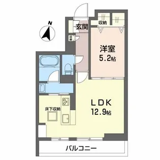 グローレン柏木【1階】の間取り