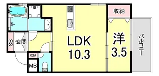 パロス明石イースト【1階】の間取り