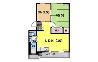 吉川マンションB棟【2階】の間取り