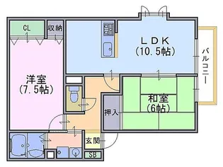 ウィンディアコリーヌE棟【1階】の間取り