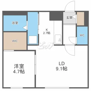 Bellissimo Sumikawa(ベリッシモスミカワ)【3階】の間取り