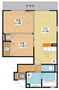 リヴィエール ウィット【1階】の間取り