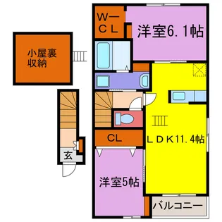 フェリア福新A・B【2階】の間取り