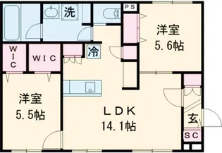 クイーンヒルズ【1階】の間取り