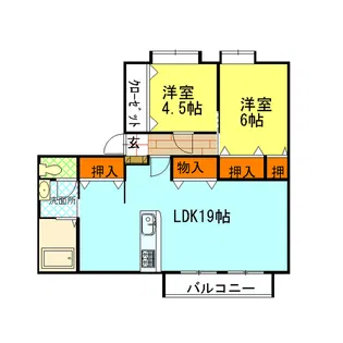 シャンゼリゼA(S)【1階】の間取り