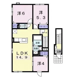 フリッシュ・ブリーゼ【2階】の間取り