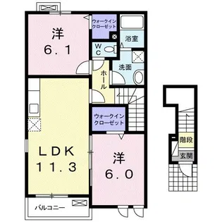 モンヴェールII号館【2階】の間取り