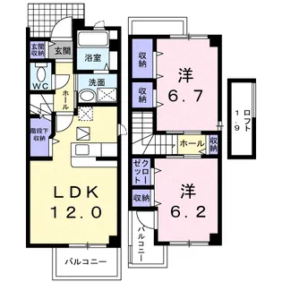 ヴェルドゥーラII【1階】の間取り