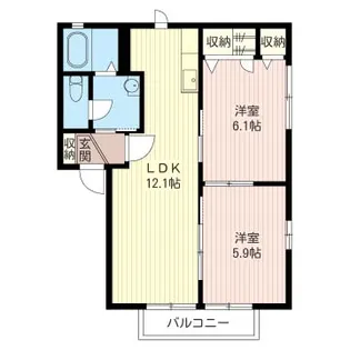 メゾンフォーレストC【1階】の間取り