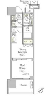 パークヴィラ恵比寿【11階】の間取り