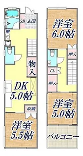 兵庫県西宮市笠屋町【一戸建】の間取り