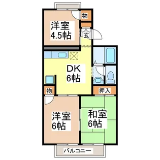 冬築タウンパートII【2階】の間取り