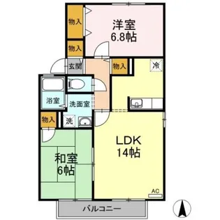 ファミーユ M A棟【2階】の間取り