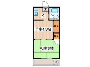 岡本ハイツ【1階】の間取り