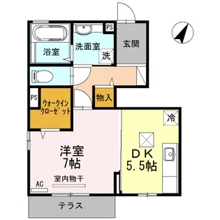 ハルブラッサム貝津【1階】の間取り