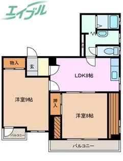 トランプコート四日市【5階】の間取り