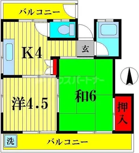 コーポサンフラワー【2階】の間取り