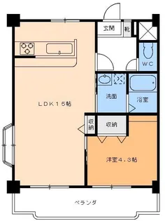 1LDKの間取り画像