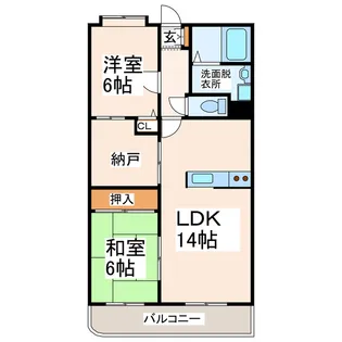 2SLDKの間取り画像