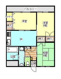 スカイハイツ南【2階】の間取り