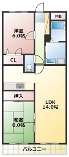ロイヤルマンション健軍I【3階】の間取り