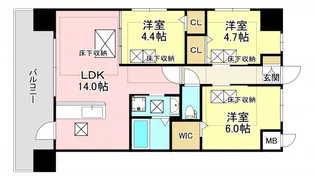 福岡県北九州市八幡東区祇園1【マンション】の間取り