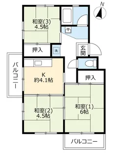 UR中登美第三【4階】の間取り