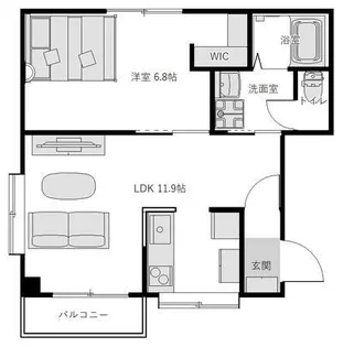 西里レジデンス【1階】の間取り