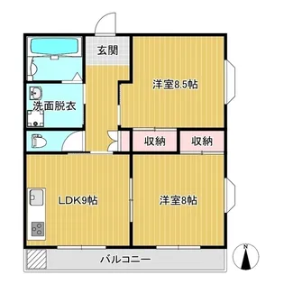ハイツアーサー【2階】の間取り