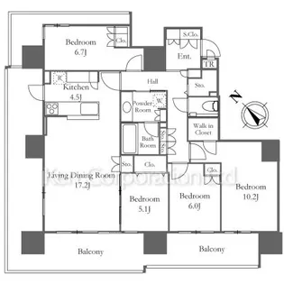 HARUMI FLAG SEA VILLAGE【4階】の間取り
