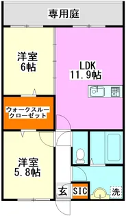 2LDKの間取り画像