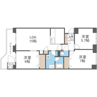 ロピア新川【7階】の間取り