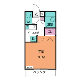 カレッジハイツ六反田【1階】の間取り