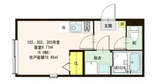 ハーモニーテラス六町V【3階】の間取り