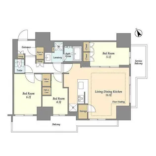 東京都荒川区西日暮里2【マンション】の間取り