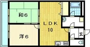 シャトーウメダ【4階】の間取り