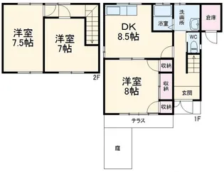 静岡県浜松市中央区曳馬2【一戸建】の間取り