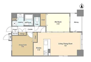 レクセルマンション上野松が谷【6階】の間取り