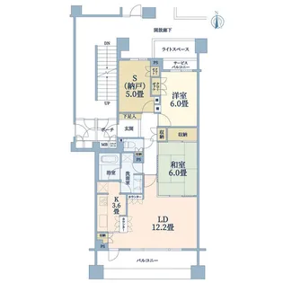 清水谷ヒルサイドコート【5階】の間取り