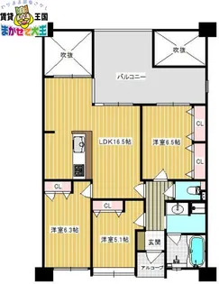ダイアパレスグランデージ文教【10階】の間取り