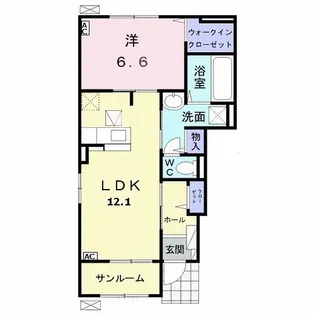 スプリング フォースI【1階】の間取り